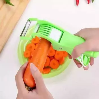 Carrot Cutter Food Grade Ergonomic Handle BPA Free Labor-saving Plastic Vegetable Peeler Carrot Cucumber Slicer Tool For Kitchen зелёный