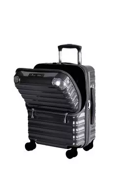 Carry Case Suitcase Zipper Size Front Open Half Open Freeze with Stopper Extension Function 35 when L 43L 30 cm kg Black Carbon [Actus] Carry-on (43