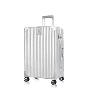 Carry Оснащен TSA Travel Business Ultra Large 8 Алюминиевый Один Год Надежный Серебряный SS Чемодан [Tavitra], Маленький, Популярный, Сумка, Замок, Товары, Поездка, серебряный