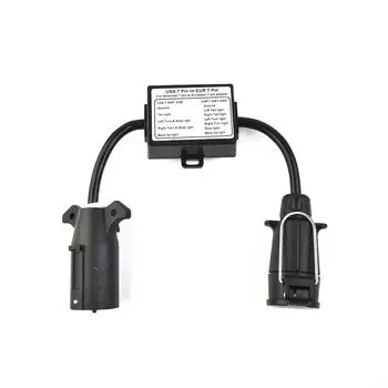 Cars Converter US 7-Way Plug To Eu 7-Pin US 7 Way To EU7/US4 To EU7 Round Connector Trailer Lights Converter Accessories CHINA