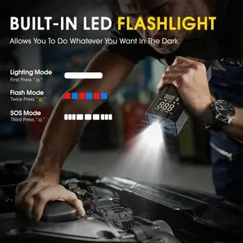 CARSUN портативный беспроводной насос для шин портативный автомобильный воздушный компрессор для мотоциклов пикапов супер мощный надувной насос