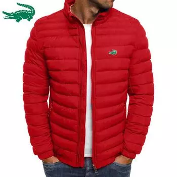 CARTELO 2023 осенне-зимняя мужская теплая пуховая куртка с вышивкой на молнии, компактное легкое пальто, ветрозащитная и теплая куртка M серый