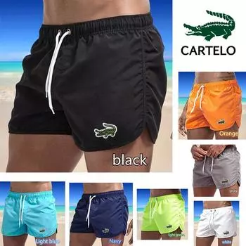 CARTELO 2024 летние мужские быстросохнущие плавки, спортивные брюки, купальный костюм, пляжные шорты, шорты для бега S чёрный