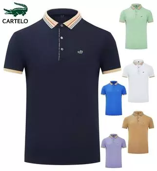 CARTELO 2024 весна/лето новые супер крутые брендовые мужские и женские рубашки поло из ледяного шелка с вышивкой, снимающий усталость топ