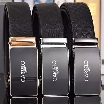 CARTELO 3.3cm High Quality Leather Men Belt Luxury Brand Designer Waistband Suit Jeans Formal Wear Famous Brand Waist Seal Belts 110cm