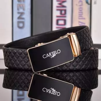 CARTELO 3.3cm High Quality Leather Men Belt Luxury Brand Designer Waistband Suit Jeans Formal Wear Famous Brand Waist Seal Belts 110cm
