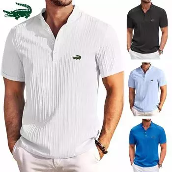 CARTELO летняя брендовая новая мужская рубашка в полоску из хлопка и льна в стиле ретро с вышивкой, повседневная свободная рубашка S белый