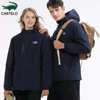 CARTELO Мужская и женская осенне-зимняя утолщенная плюшевая куртка с вышивкой, морозостойкая и теплая куртка M
