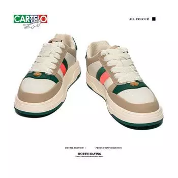 CARTELO Мужская обувь, новинка 2023, модная тенденция, универсальная повседневная обувь в стиле ретро на толстой подошве, повседневная дышащая обувь для доски 38