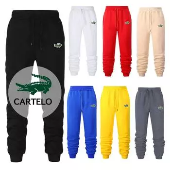 CARTELO мужские и женские повседневные брюки с вышивкой на осень и зиму, спортивные брюки, мужские брюки для бега, уличные брюки в стиле хип-хоп S чёрный