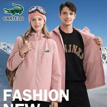 CARTELO Мужские и женские весенне-осенние ветрозащитные и непромокаемые куртки с вышивкой, морозостойкие и теплые куртки M чёрный