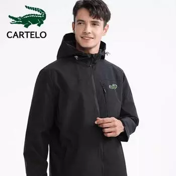 CARTELO Мужские и женские весенне-осенние ветрозащитные и непромокаемые куртки с вышивкой, морозостойкие и теплые куртки M чёрный