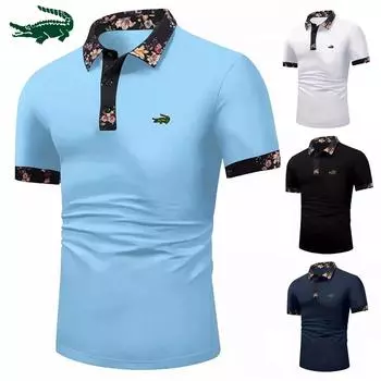 CARTELO мужские летние модные повседневные рубашки поло с коротким рукавом мужские рубашки поло с короткими рукавами с лацканами и вышивкой большого размера
