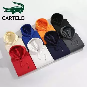 CARTELO, новая осенне-зимняя хлопковая утепленная кашемировая классическая толстовка с капюшоном для мужчин и женщин, пуловер для пар S серый