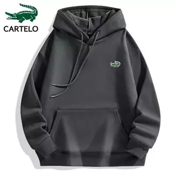 CARTELO, новая осенне-зимняя хлопковая утепленная кашемировая классическая толстовка с капюшоном для мужчин и женщин, пуловер для пар S серый