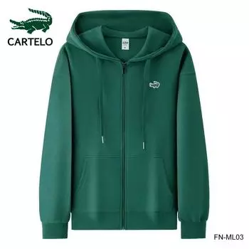 CARTELO, новая осенне-зимняя хлопковая утолщенная кашемировая толстовка с капюшоном на молнии, мужской и женский пуловер для пар S темно-синий