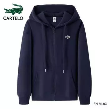 CARTELO, новая осенне-зимняя хлопковая утолщенная кашемировая толстовка с капюшоном на молнии, мужской и женский пуловер для пар