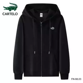 CARTELO, новая осенне-зимняя хлопковая утолщенная кашемировая толстовка с капюшоном на молнии, мужской и женский пуловер для пар S бежевый