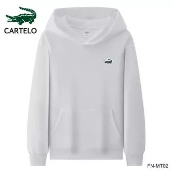 CARTELO новая осенне-зимняя утолщенная хлопковая классическая толстовка с капюшоном для мужчин и женщин, пуловер для пар S белый
