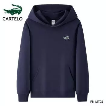 CARTELO новая осенне-зимняя утолщенная хлопковая классическая толстовка с капюшоном для мужчин и женщин, пуловер для пар S темно-синий