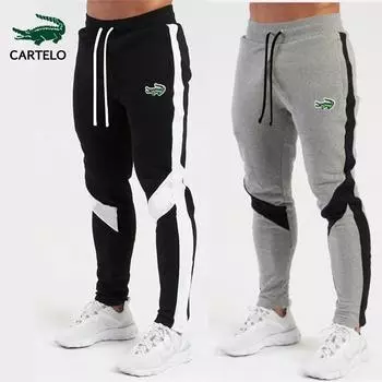 CARTELO новые мужские осенние и зимние повседневные брюки с вышивкой, спортивные брюки, мужские брюки для бега, длинные брюки S чёрный