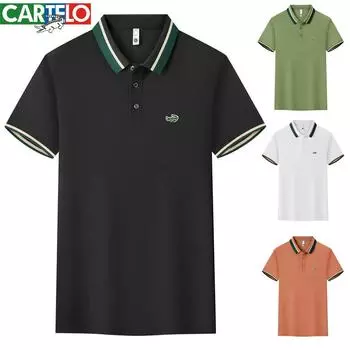 CARTELO новые вышитые мужские и женские рубашки поло на весну/лето 2024, высококачественные хлопковые быстросохнущие рубашки поло L