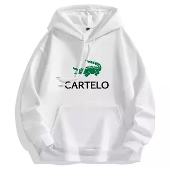 CARTELO осень/зима утепленная плюшевая толстовка с принтом чернобурки и лисы высокого качества из хлопка S темно-синий