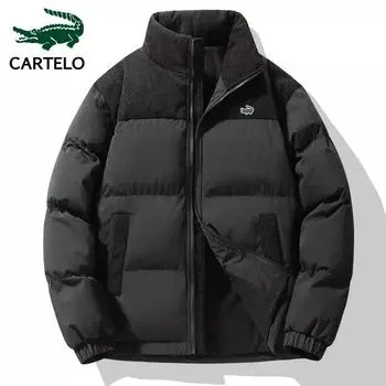 CARTELO осенне-зимнее вышивка новое теплое контрастное вельветовое хлопковое пальто с воротником-стойкой для женщин и пар S