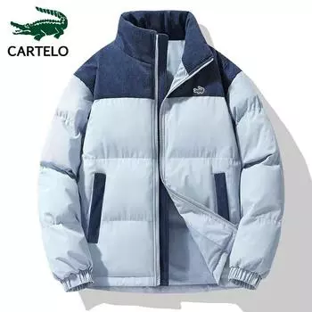 CARTELO осенне-зимнее вышивка новое теплое контрастное вельветовое хлопковое пальто с воротником-стойкой для женщин и пар S
