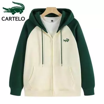 CARTELO осенне-зимняя мужская и женская толстовка с капюшоном на молнии с вышивкой, свитер, повседневная спортивная толстовка S