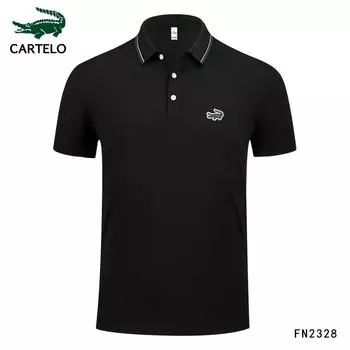 CARTELO Вышивка 2024 Лето Новая рубашка поло Высококачественный хлопок Мужская дышащая рубашка с короткими рукавами Деловая повседневная рубашка-поло для мужчин