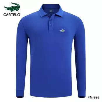 CARTELO весна и осень новые мужские и женские рубашки-поло высокого качества с вышивкой из 100 хлопка с длинными рукавами, дышащие и удобные L чёрный