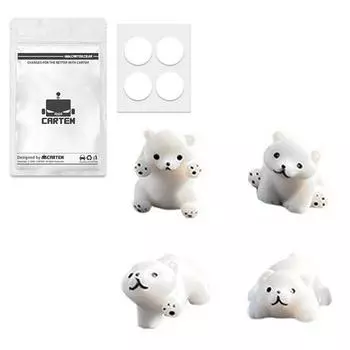 Cartem Car Mini Me Фигурка белого медведя 4 типа + набор двухсторонних лент CT457, корейские аксессуары для автомобилей