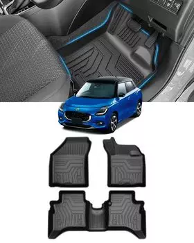 Cartist Совместимые с Suzuki Swift ZCDDS ZCEDS ZDDDS ZDEDS Коврики для пола для автомобилей 3D Коврики для пола SWIFT Декабрь 2023 г. по настоящее время 3D Второй коврик Водонепроницаемый чёрный