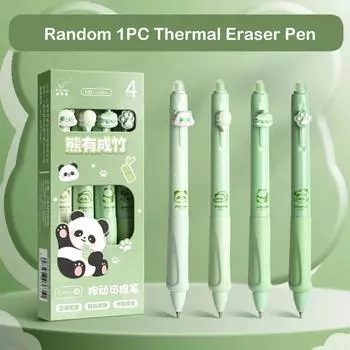 Cartoon 1PC Thermal Eraser Pen Aesthetic 0.5mm Neutral Pen Creative Erasable Gel Pen Writing A(Blue Ink)