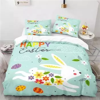 Cartoon 3d Animals Flowers Bedding Set Boys Girls Kids Duvet Cover Pillowcase Bed Linen Twin Full Queen King Comforter Cover Set 135x200cm