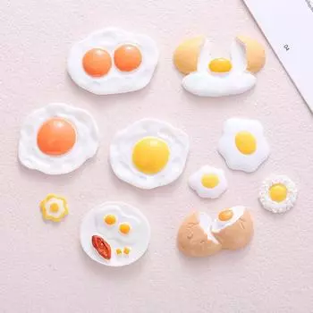 Cartoon 3D Resin Miniatures Eggs Design Fridge Stickers Material Hair Clip Material style 6