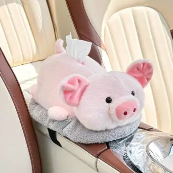 Cartoon Animal Backseat Tissue Holder Capybara Paper Dispenser Car Tissue Box Home Decoration Pig