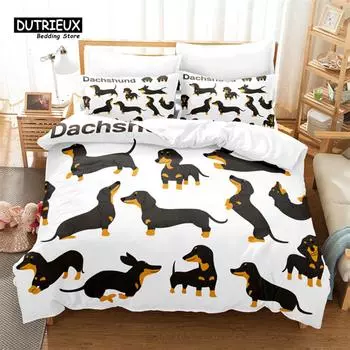 Cartoon Animal Bedding Set, 3Pcs Duvet Cover Set, Soft Comfortable Breathable Duvet Cover, For Bedroom Guest Room Decor 150x200cm 3pcs