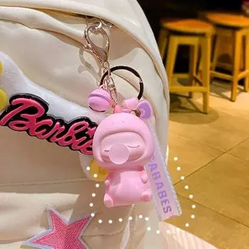 Cartoon Animal Dinosaur Keychain Kawaii Doll Keychain Bag Pendant Animal Car KeyChain Kids розовый