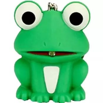 Cartoon Animal Green Frog Key Chains LED Light Lighting Keychain Bag Decoration