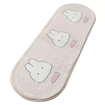 Cartoon Animal Pattern Area Rug Door Mat Soft Cute Oval Rug Bedside Carpet Decoration for Home белый