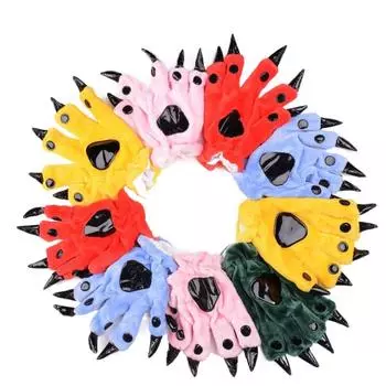 Cartoon Animal Paw Gloves Flannel Dinosaur Gloves Kigurumis Animal Gloves Cosplay no.9