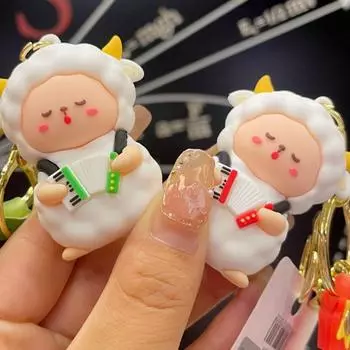 Cartoon Animal Pendant Keyring Cute Little Sheep Car Key Chain DIY Sheep Keychain Kids style 3