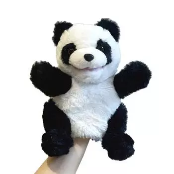 Cartoon Animal Plush Hand Puppet Panda Crocodile Doll Children Prop Performance Panda Baby