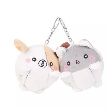 Cartoon Animal Plush Toy Puppy Kitty Piggy Bear Pendant Soft Stuffed Doll Keychain Backpack Car Bag Key Ring Decor Kid Gift
