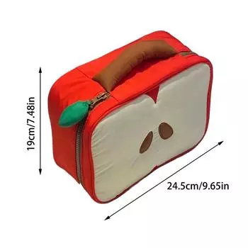 Cartoon Apple Pattern Makeup Bag Women Travel Storage Pouch Cosmetic Toiletry Storage Pouch Female S Handbag Christmas Gift