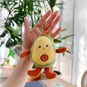 Cartoon Avocado Doll Pendant Cute Fruit Plush Avocado Keyring Avocado Keychain Handbags зелёный