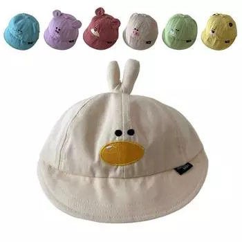 Cartoon Baby Caps Bear Pattern Sunscreen Fisherman s Hat Kids Baseball Caps Boys Girls E