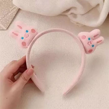 Cartoon baby rabbit plush headband adult face wash headband sweet cute autumn and winter hair accessories